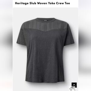 Torrid Charcoal Woven Yoke Top